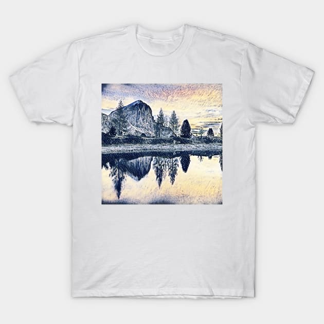 Garden Lake Graphic Art Design | Digital Art | Painting T-Shirt by Graphic World